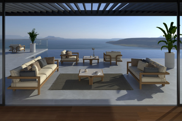 IMANE - 3 seater iroko garden sofa by Paolo Castelli - view 3